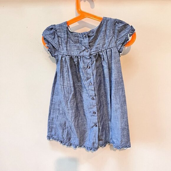 The Little White Company Chambray Denim Dress- Size 18-24m - Picture 4 of 5